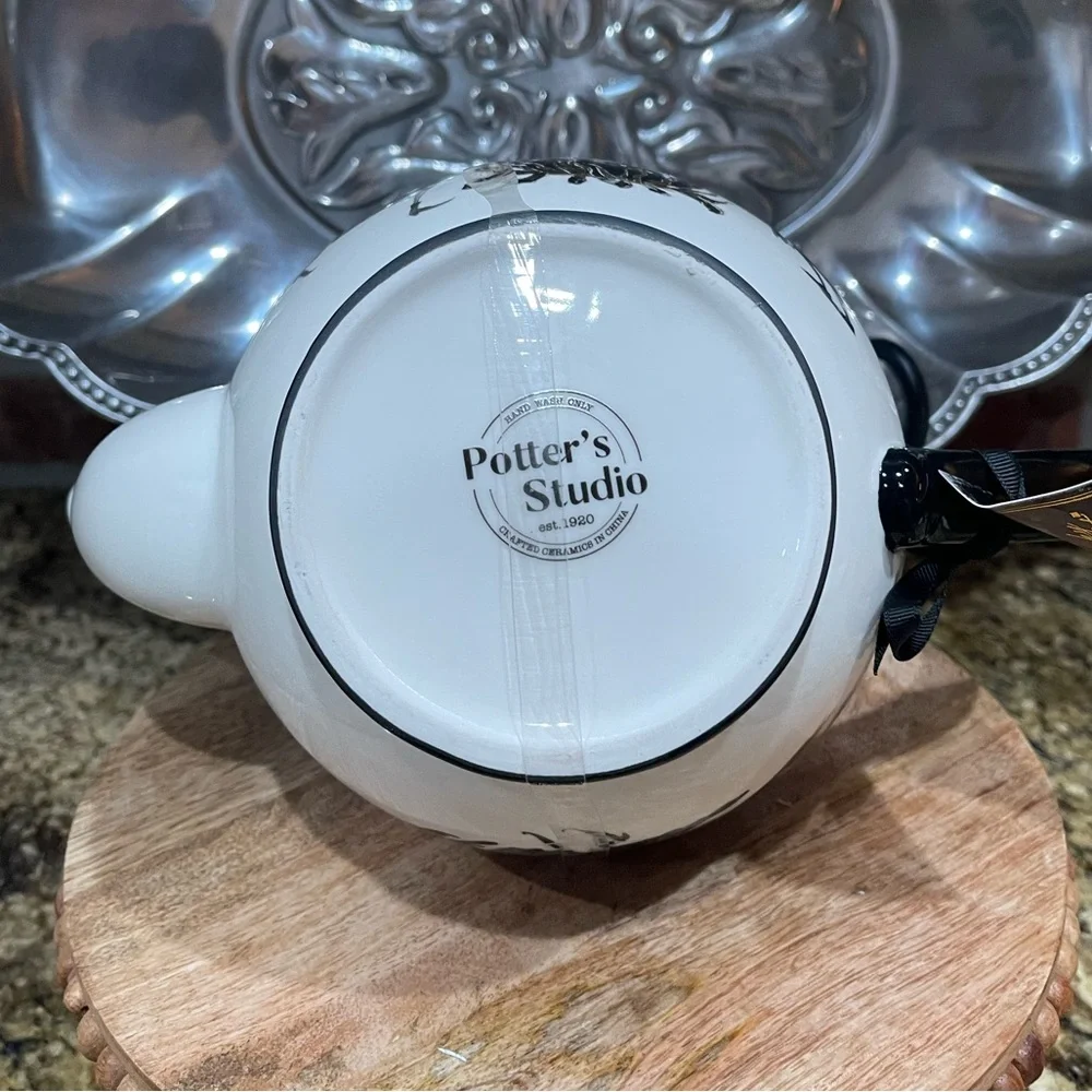Potter’s Studio double sided teapot - halloween three witches and flying witch